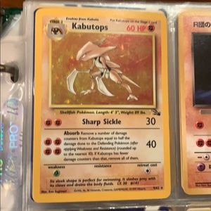 Kabutops 1999 holographic Pokémon card